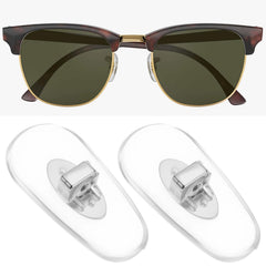 Close-up of silicone nose pads for LT Easiyl plug-in glasses, 14x7mm, Ray-Ban Clear