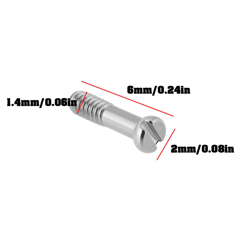 Durable, corrosion-resistant screws for Ray-Ban Wayfarer RB2140 2x1.4x6mm