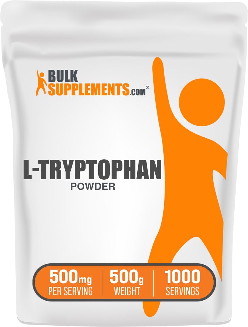 BulkSupplements L-Tryptophan powder container 500 mg serving