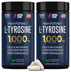 Front view of the [2 Pack] L-Tyrosine 1000mg capsules