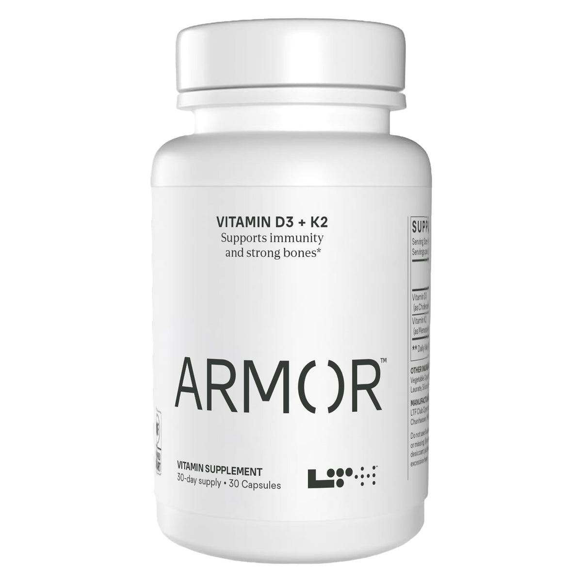 LTH Armor Vitamin D3 & K2 bottle front