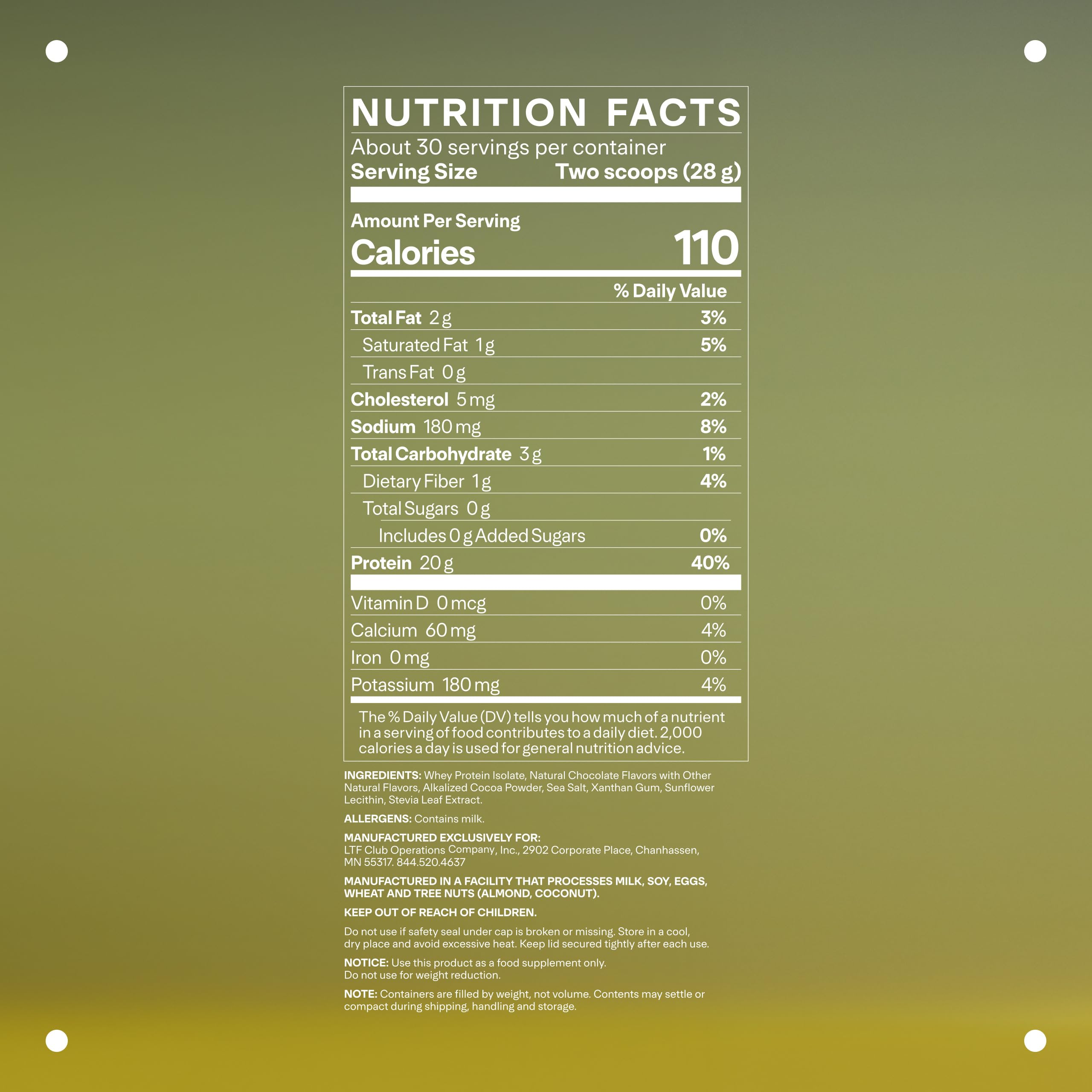 Packaging of LTH Flex Whey Protein Isolate vanilla flavor