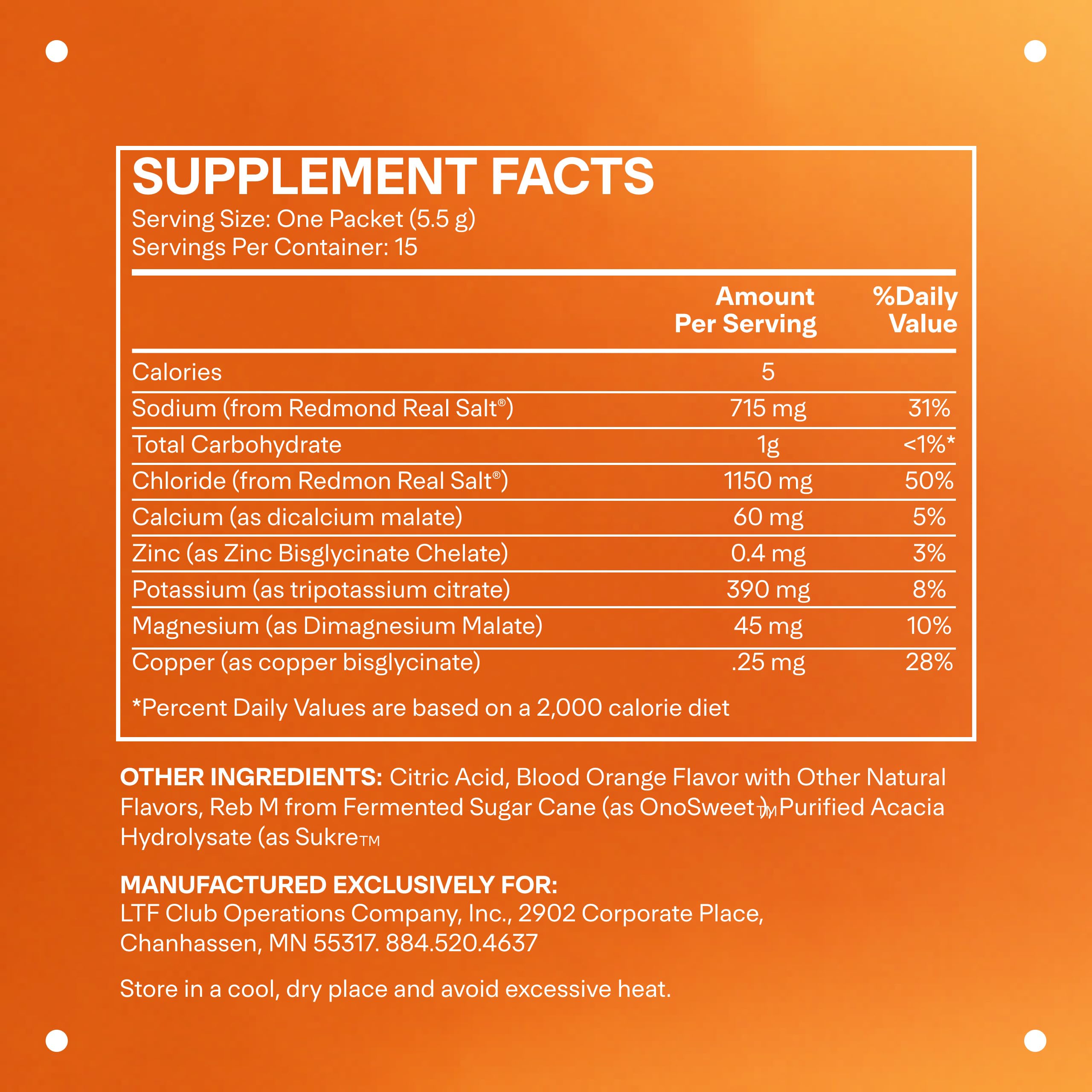 LTH Hydrate blood orange glass with 12 oz water highlights refreshing hydration