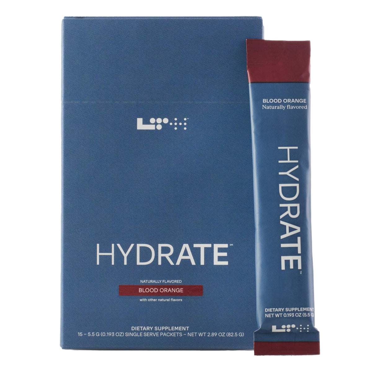 LTH Hydrate Blood Orange packet front for on-the-go electrolyte support