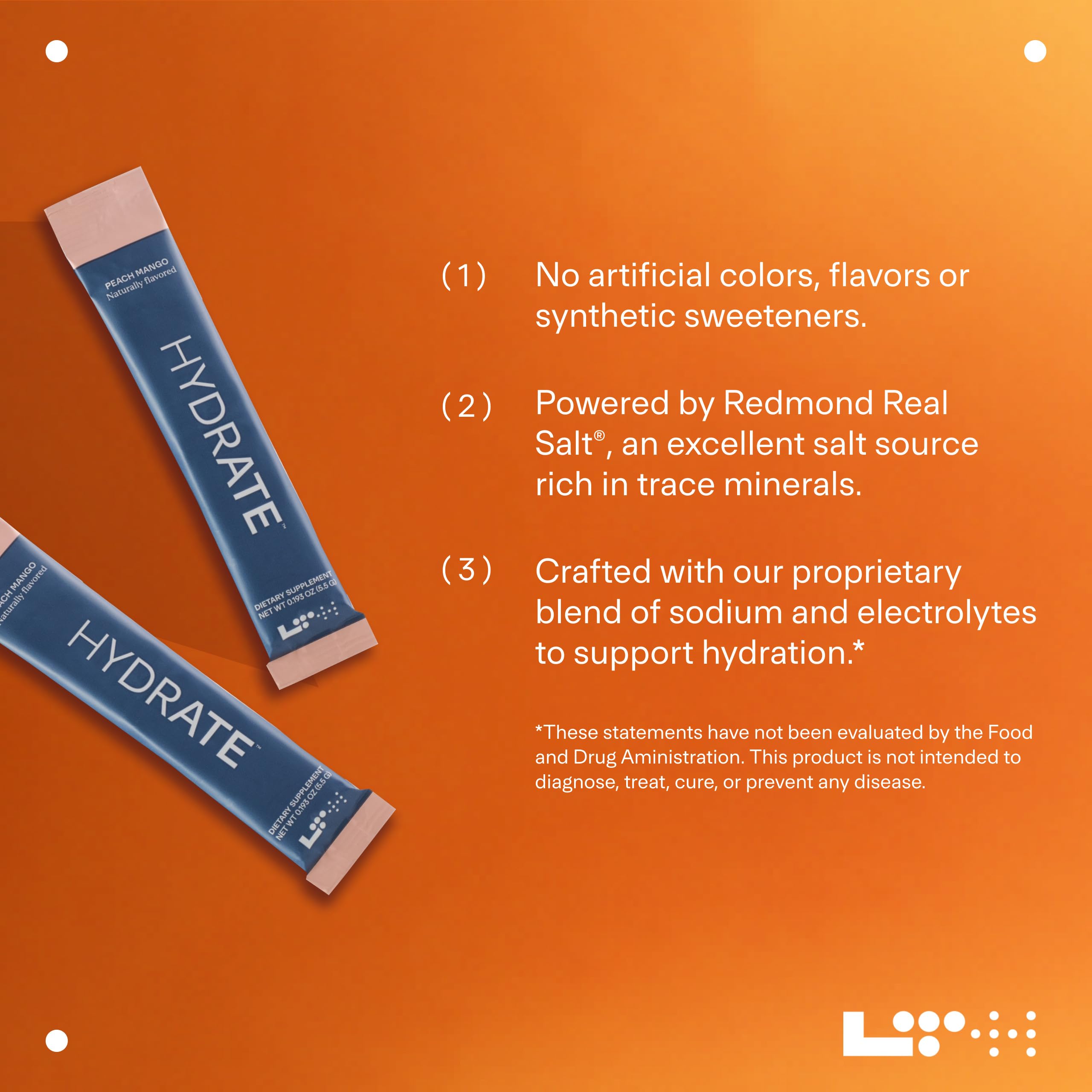 LTH Hydrate Peach Mango with Redmond Salt showing mineral balance