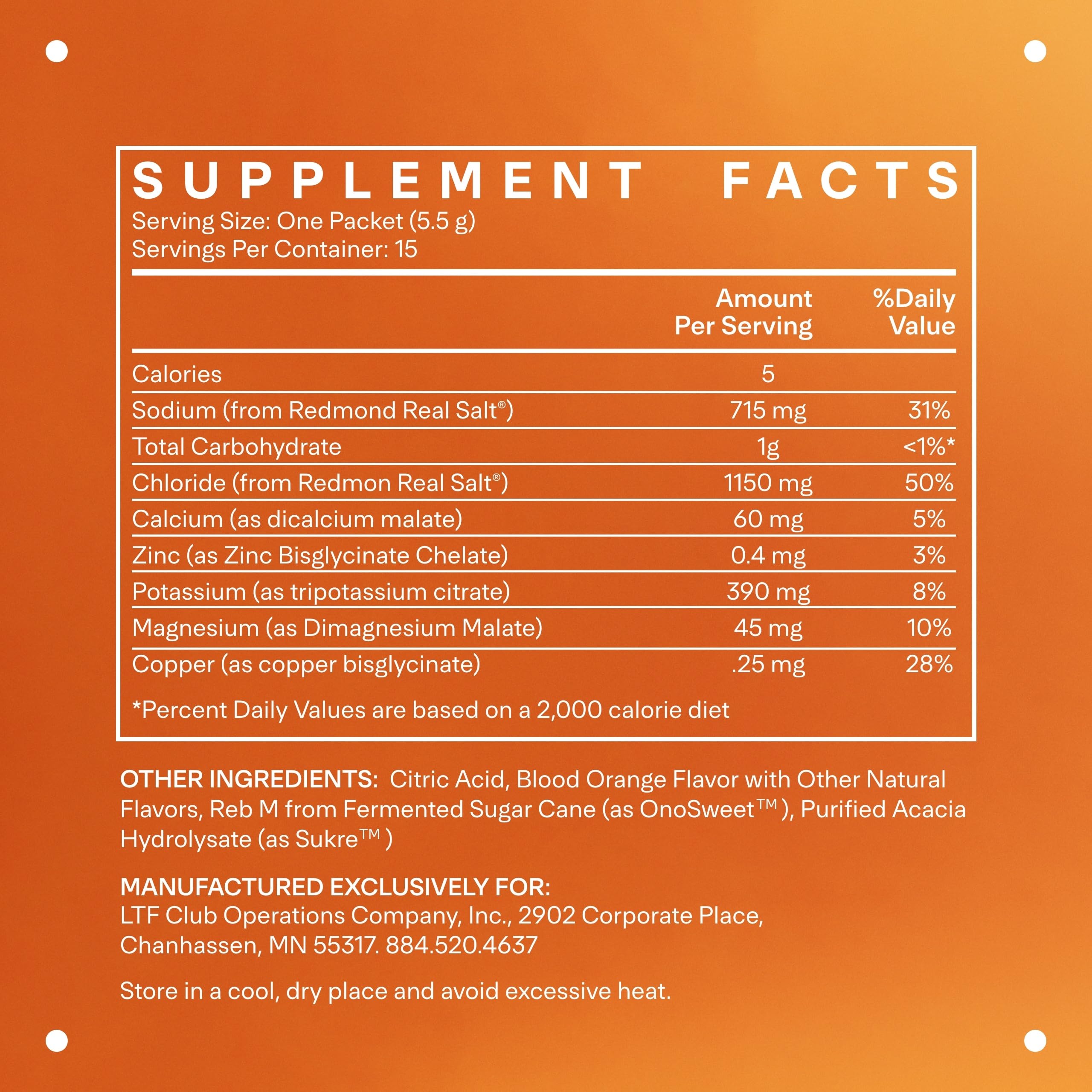 LTH Hydrate blood orange single-serve packets for convenient on-the-go hydration