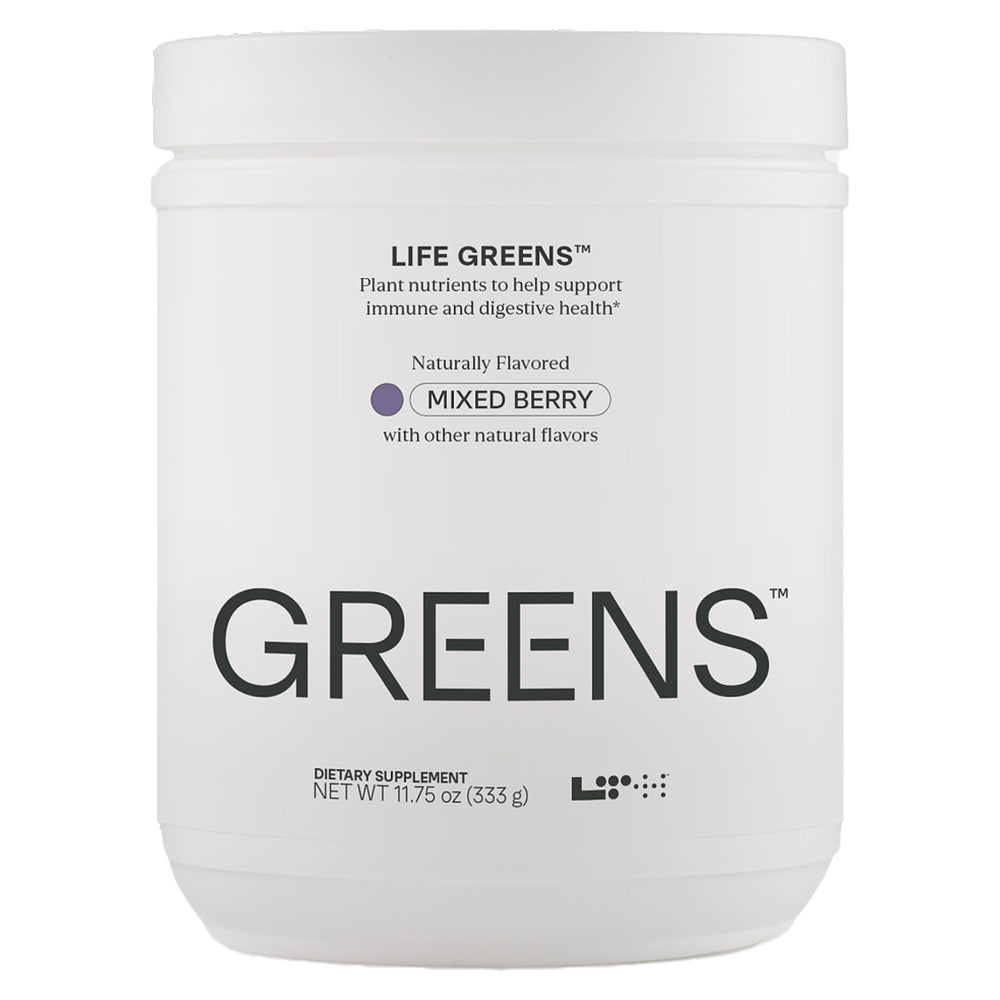 LTH Life Greens hero image featuring Mixed Berry flavor