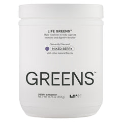 LTH Life Greens hero image featuring Mixed Berry flavor
