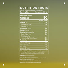 Measuring scoop resting on jar of collagen peptides