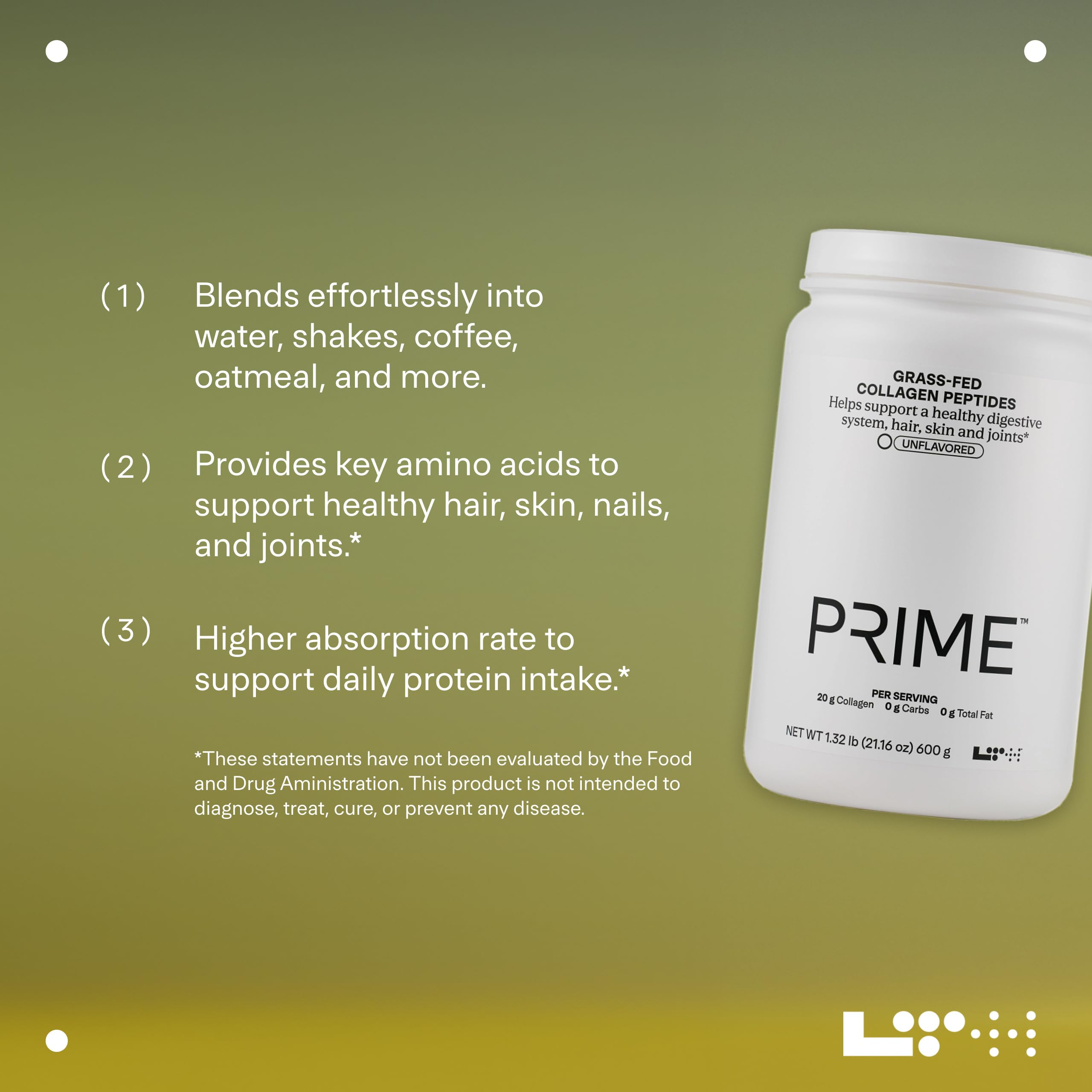 Collagen powder being mixed into water glass