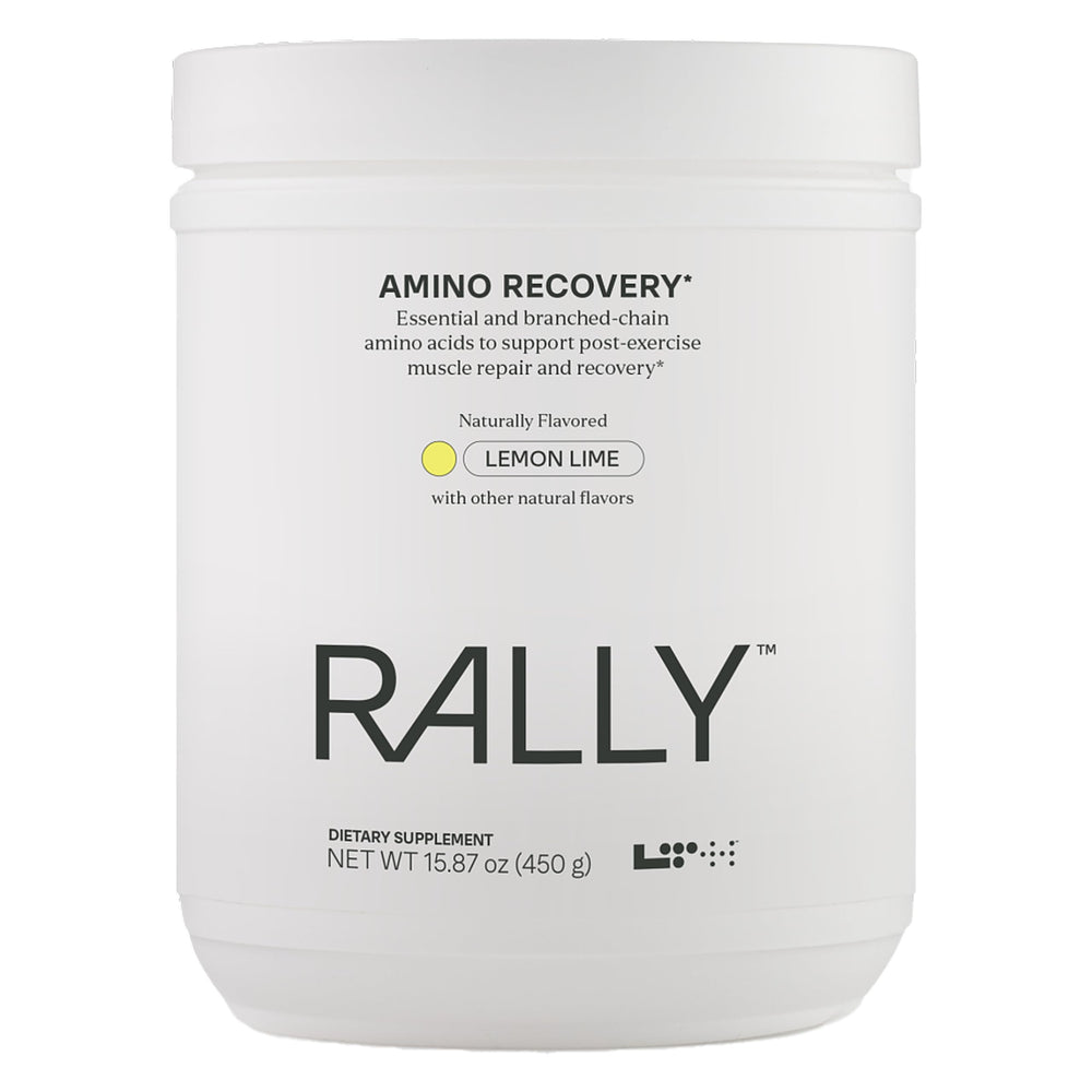 Bottle of LTH Rally Amino Recovery with label facing forward