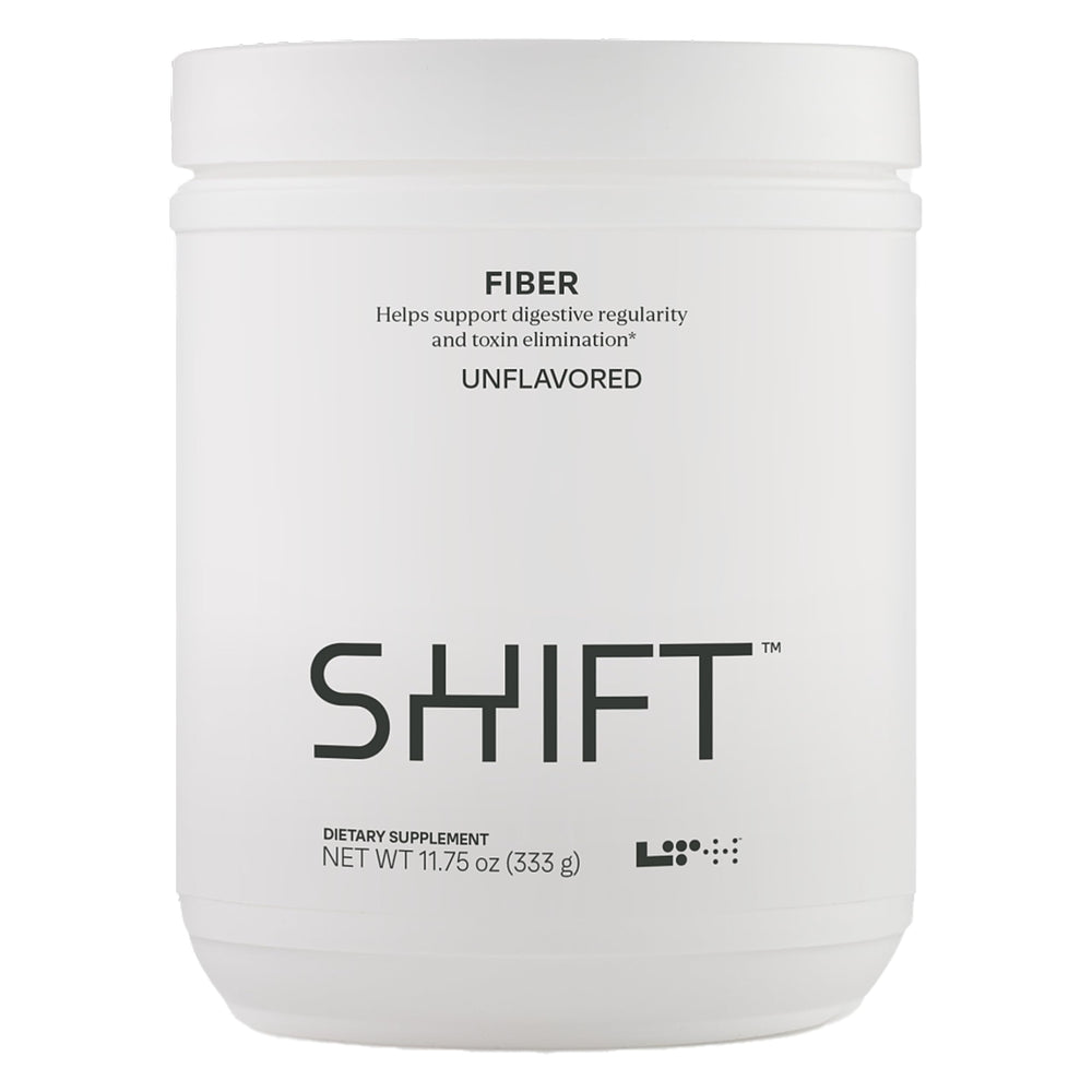Front view of LTH Shift unflavored plant-based prebiotic fiber powder container