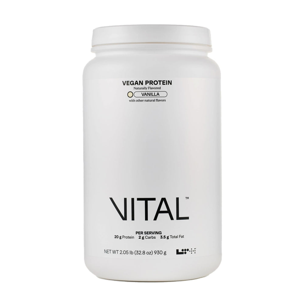 Product packshot of LTH Vital Vegan Protein Vanilla flavor (30 servings)