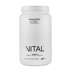 Product packshot of LTH Vital Vegan Protein Vanilla flavor (30 servings)