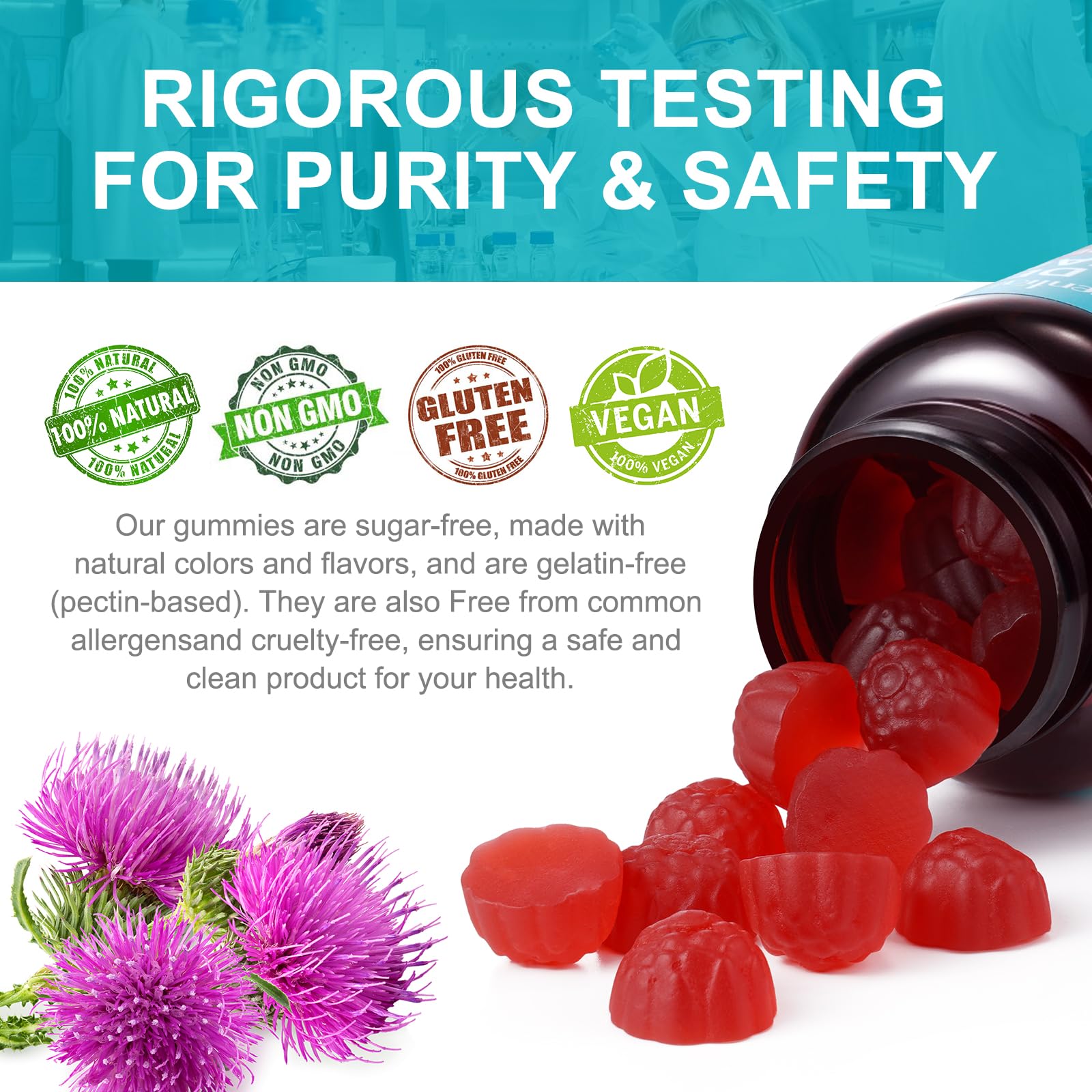 Vegan, gluten-free LTQXGT Liver Gummies Raspberry