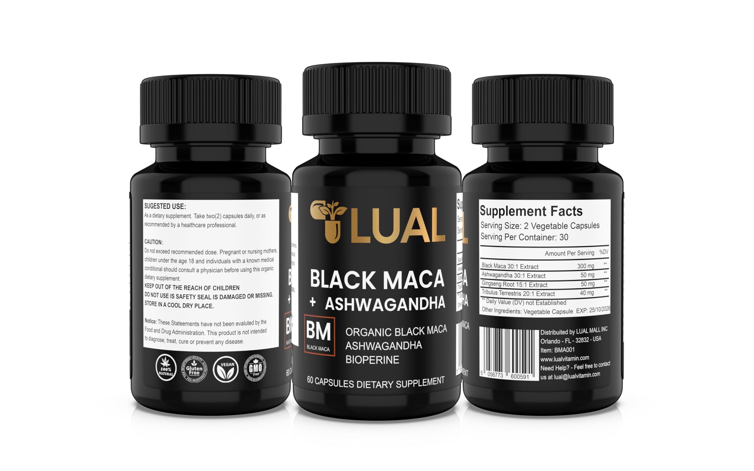 Branding and packaging of LUAL Maca Root supplement