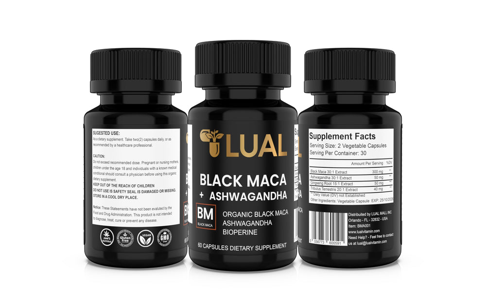 Branding and packaging of LUAL Maca Root supplement
