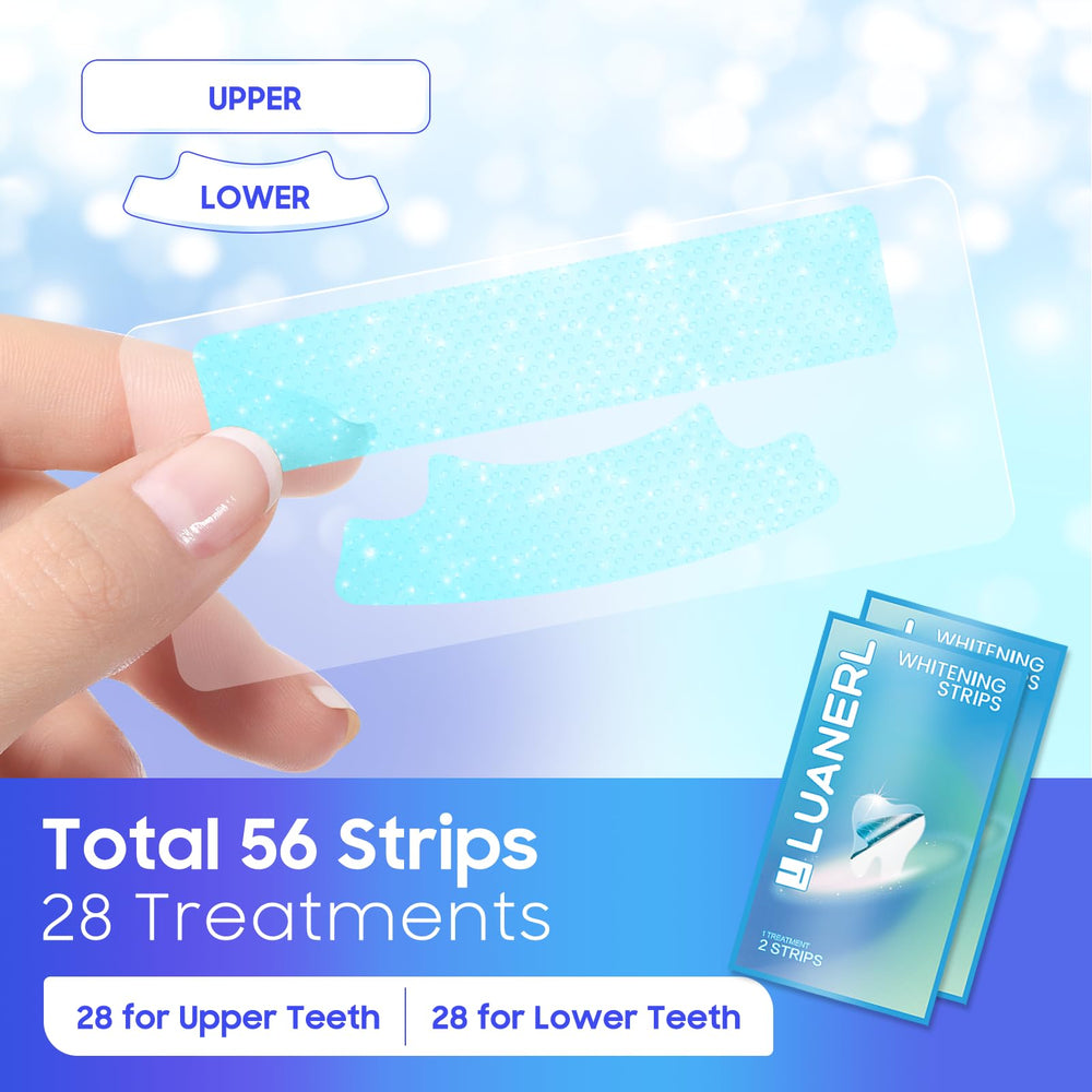Complete LUANERL whitening kit with 56 strips for 28 days
