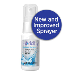 Back view of Lubricity Dry Mouth Spray bottle