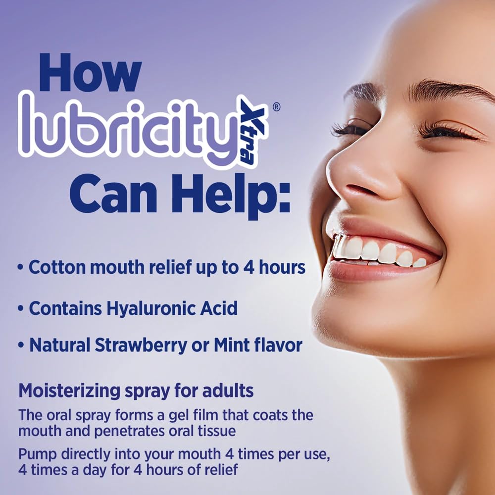Front packaging of Lubricity Xtra Moisturizer Oral Spray.