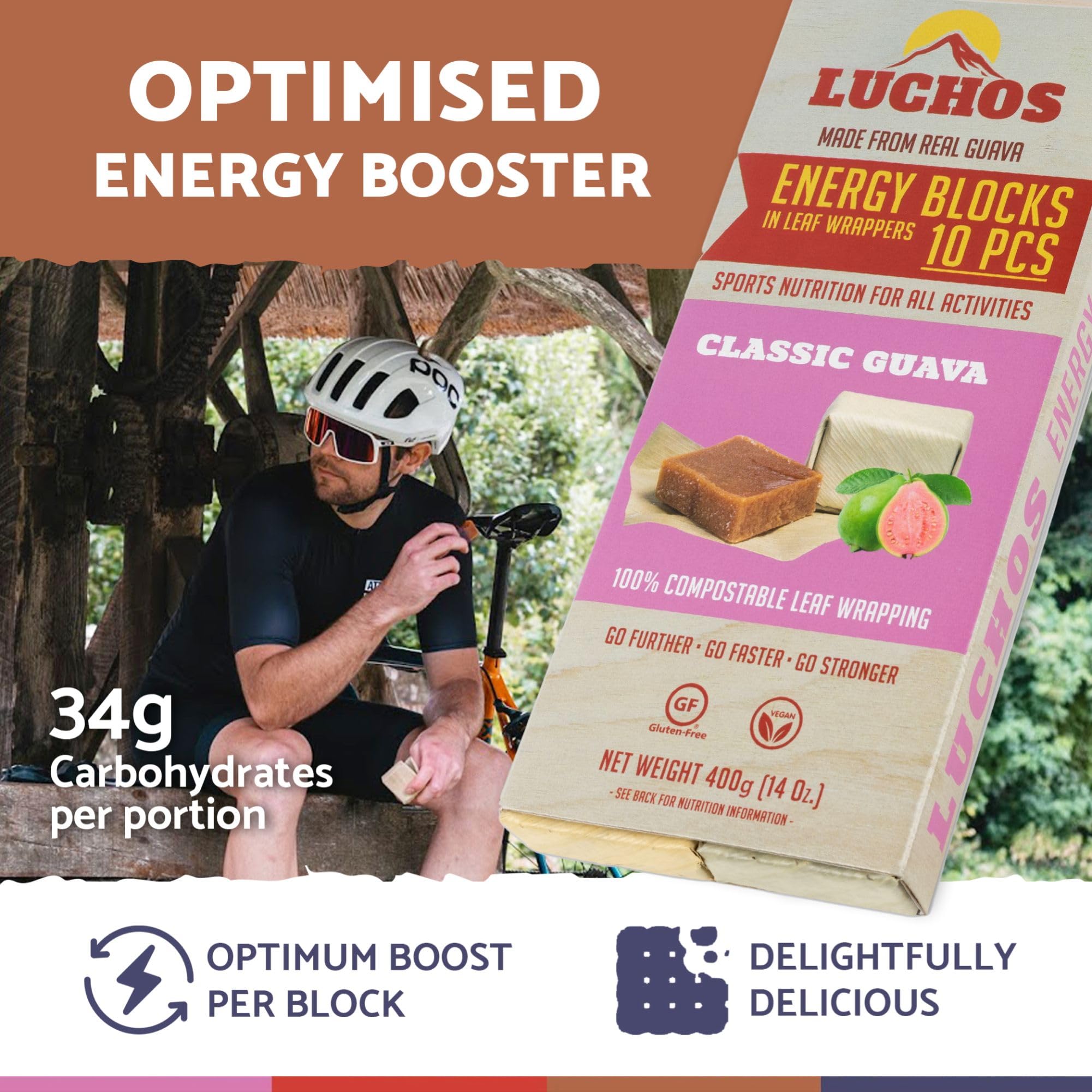 LUCHO DILLITOS energy blocks guava-acai-berries serving adds antioxidants with easy digestion.