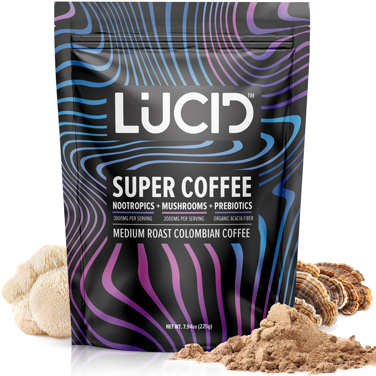Cup of Lucid Superfood Organic Mushroom Coffee with Lion's Mane and Tremella