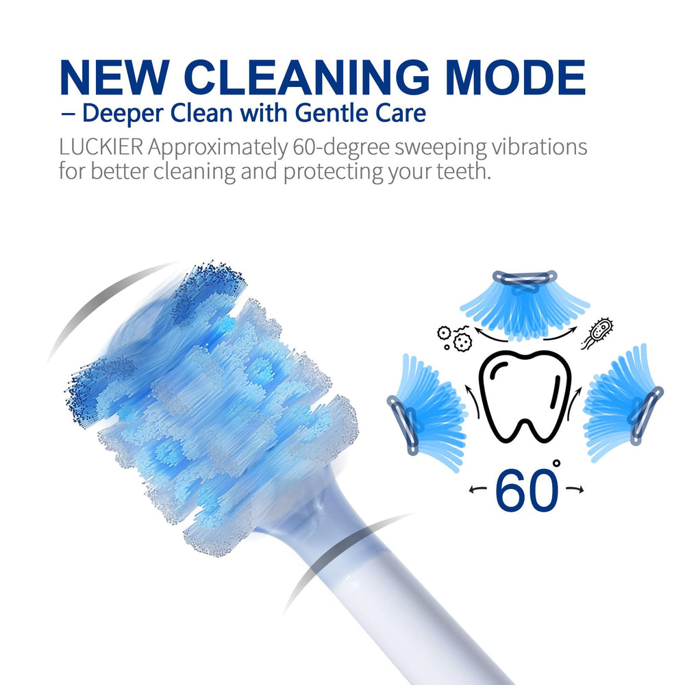 Product front view of LUCKIER rechargeable toothbrush