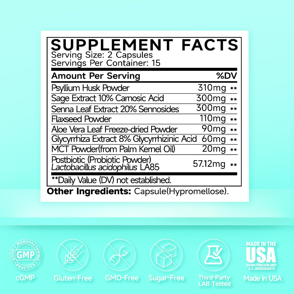 GMP and USA-made badges on packaging