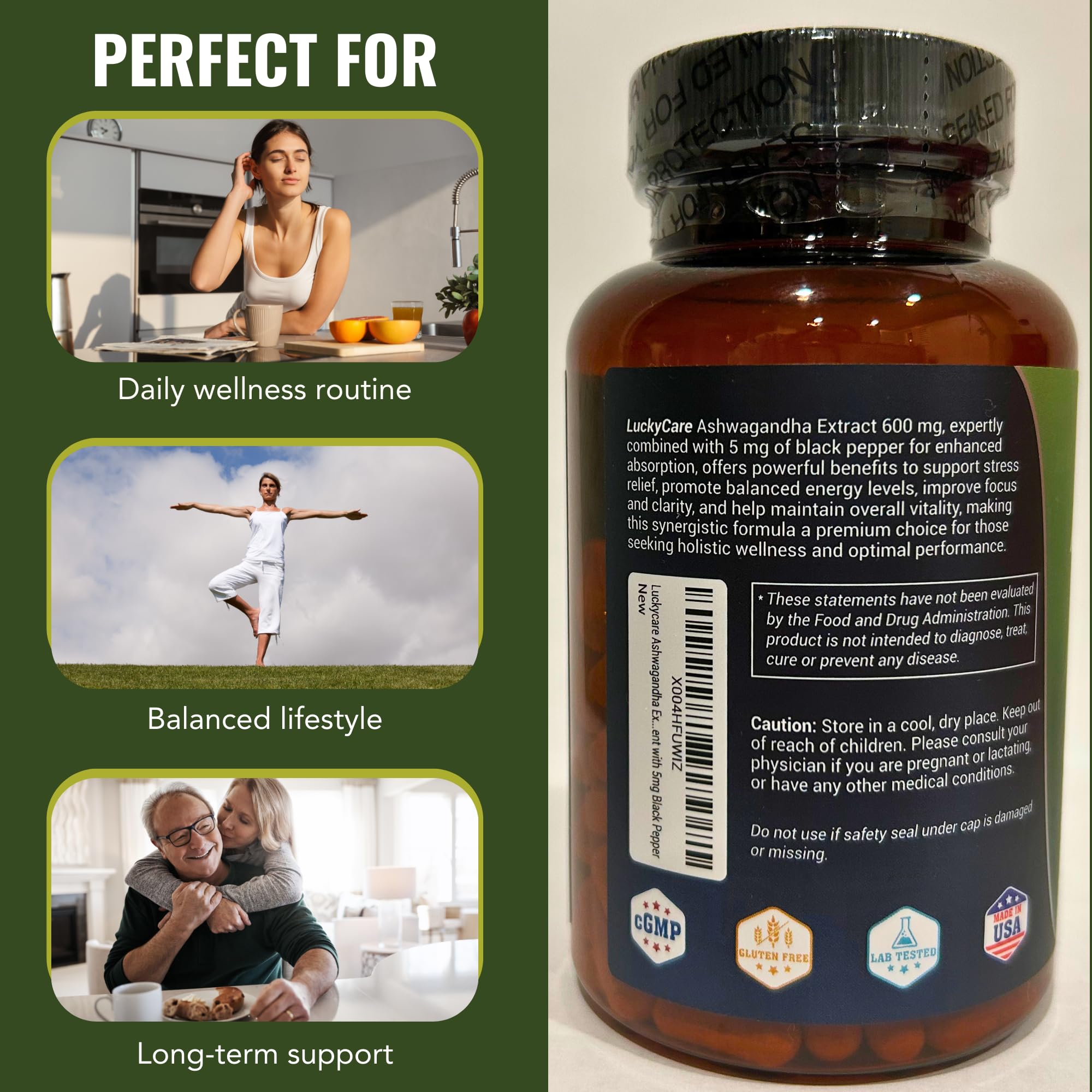 A few Ashwagandha capsules spilled from the bottle