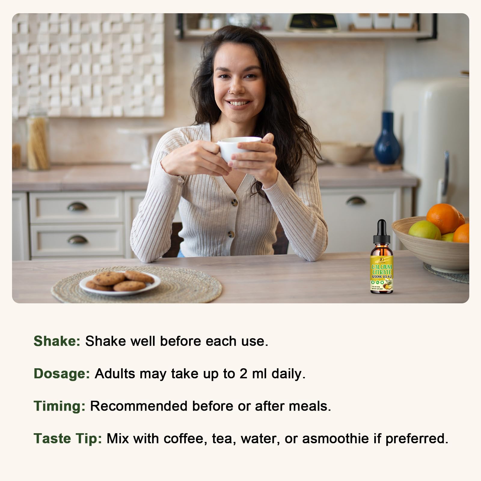 Absorption benefits of calcium citrate with D3 and K2