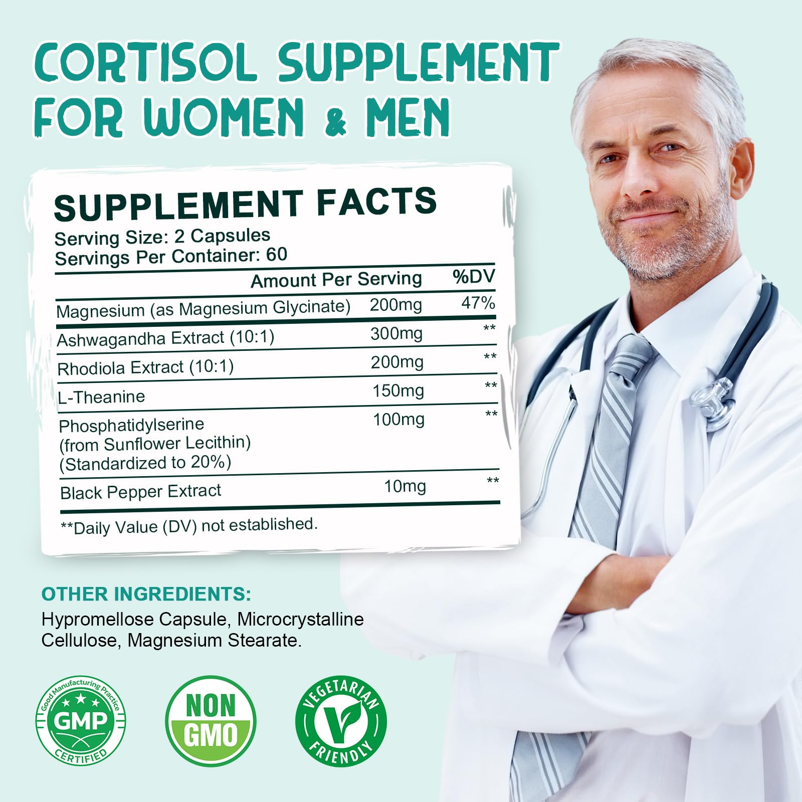 60-day supply packaging of LUCNVEM Cortisol Support