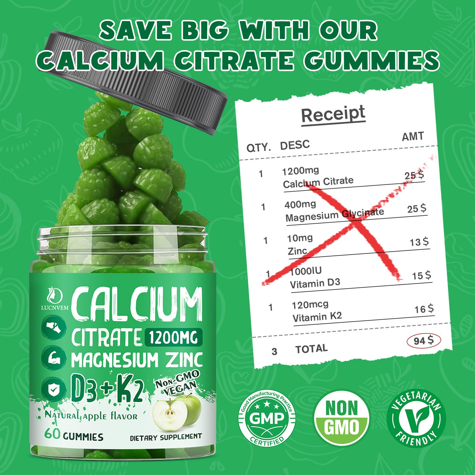 LUCNVEM gummy with apple lifestyle scene illustrating daily convenient supplementation