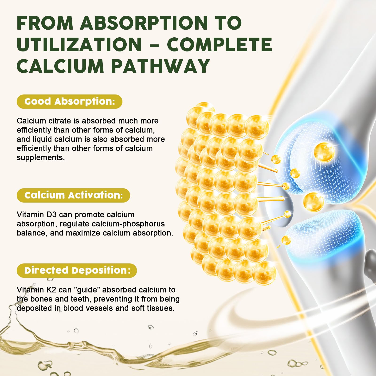 Pineapple flavored calcium citrate liquid drops