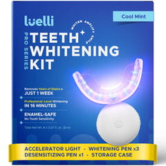 Luelli teeth whitening kit with 32 LED lights and enamel-safe formula