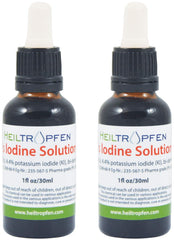 Two bottles of Lugol's iodine solution, 2x1 fl oz (2x30 ml), pharmaceutical grade