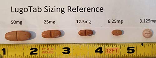 Close-up of LugoTab ingredients and tablet composition
