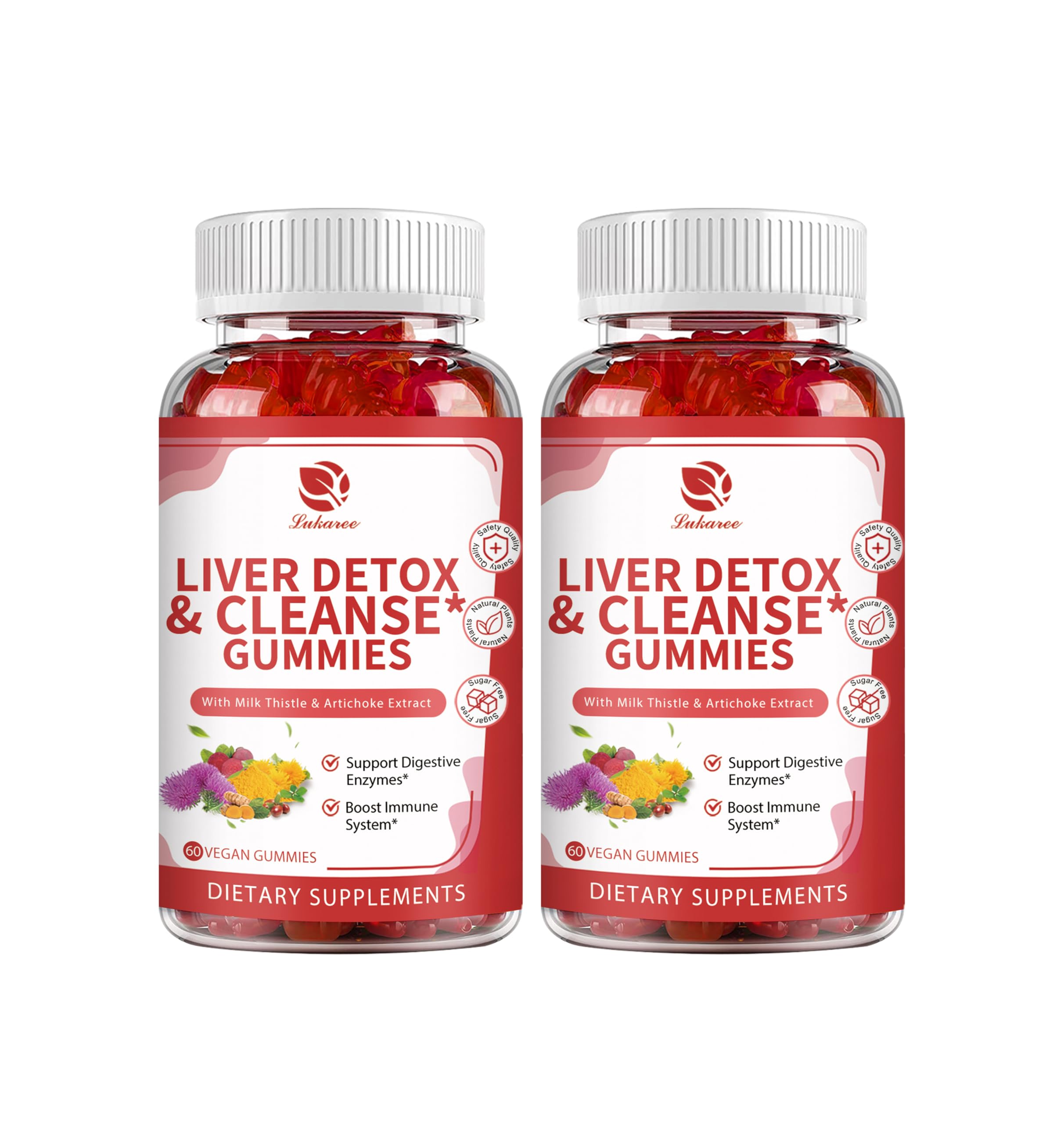 Lukaree Liver Cleanse Detox Gummies bottle front label