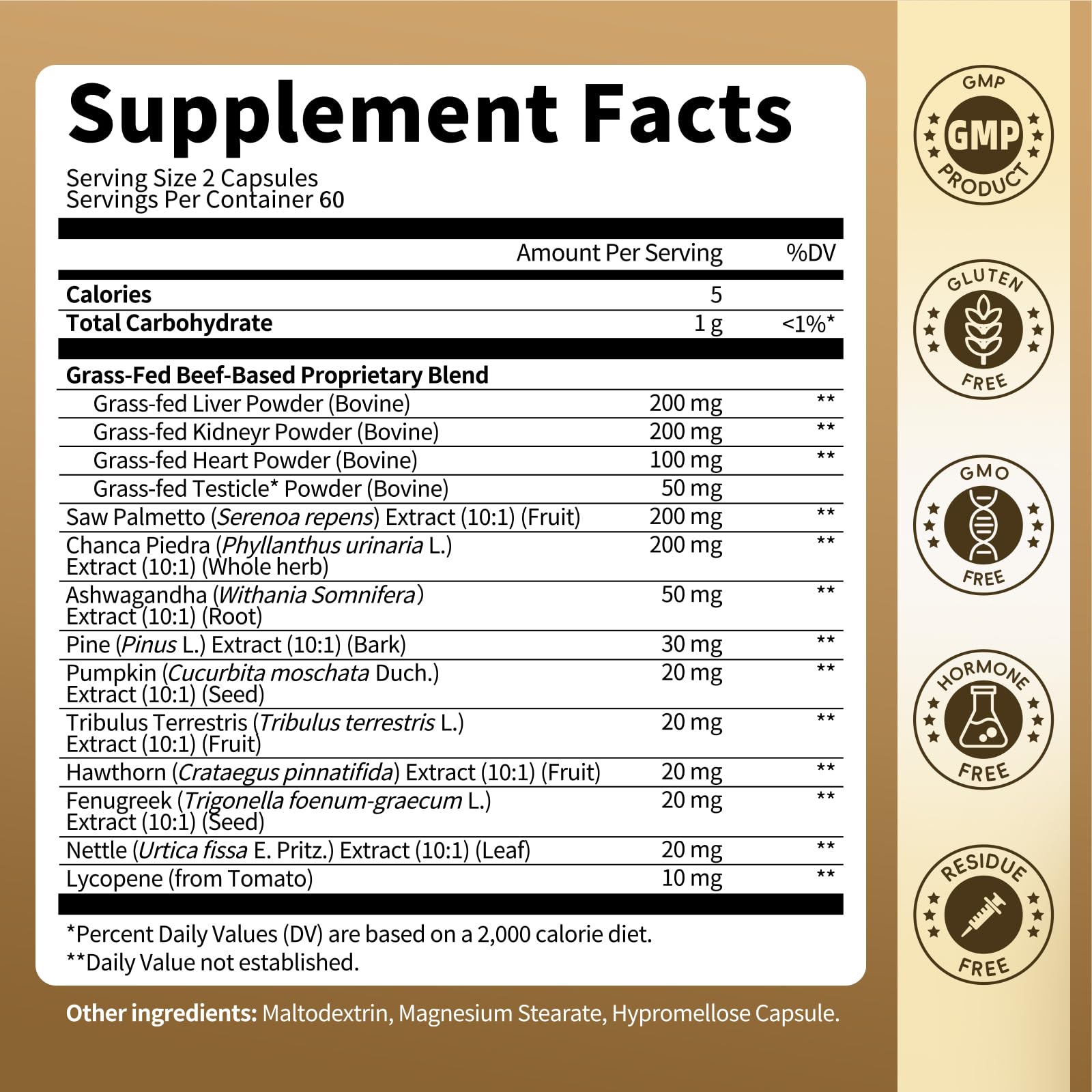 Product packaging image showing Lukaree Beef Organ Supplement bottle with 120 capsules.