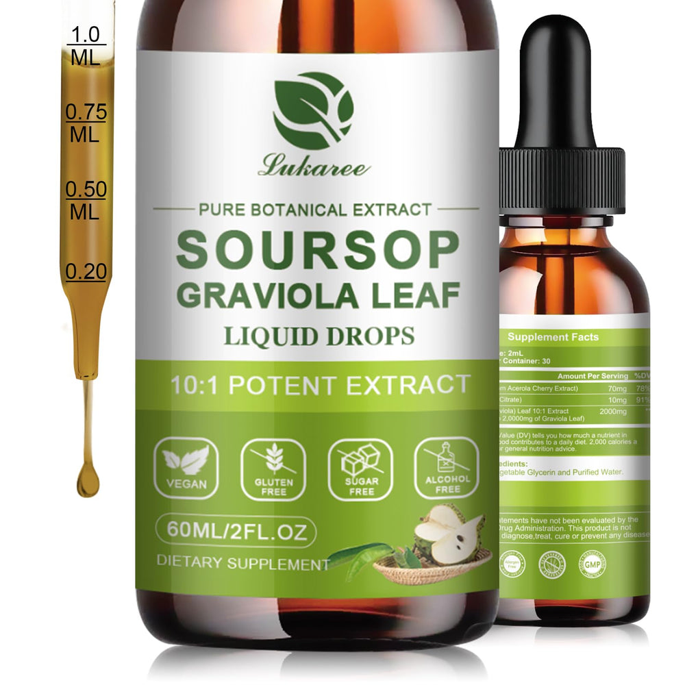 Bottle of Lukaree 100% Organic Soursop Leaves Extract