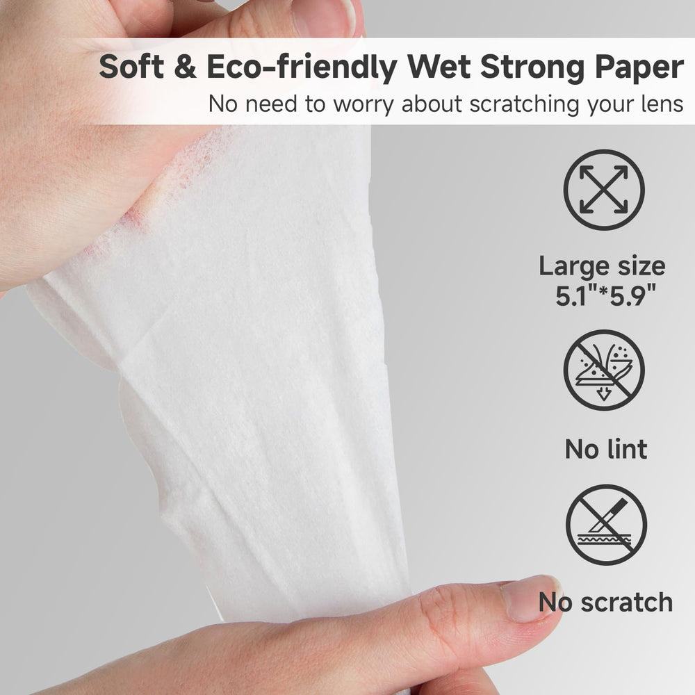 Glasses being cleaned with Lulumonster wipe