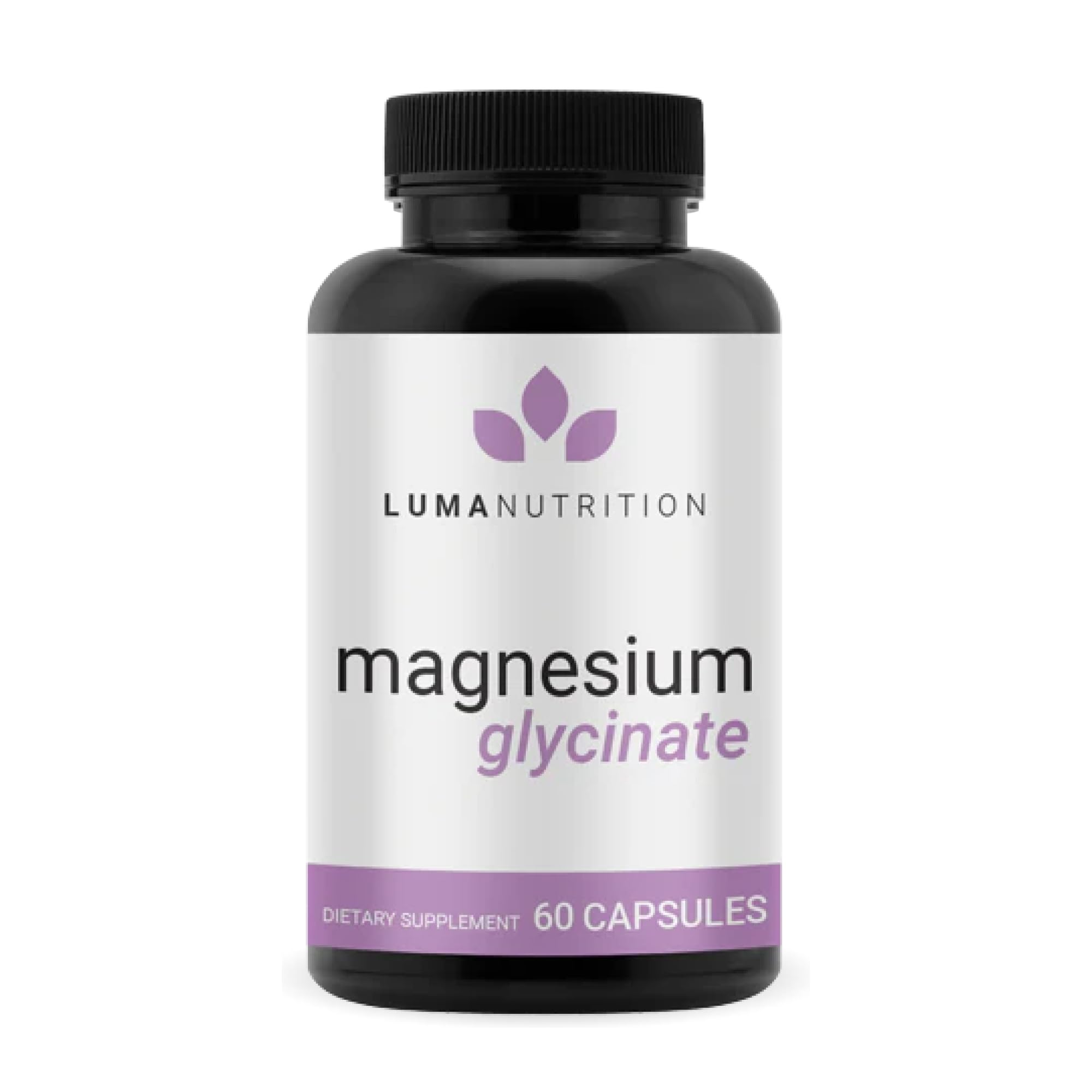 Luma Nutrition Magnesium Glycinate bottle highlighting high absorption formula.