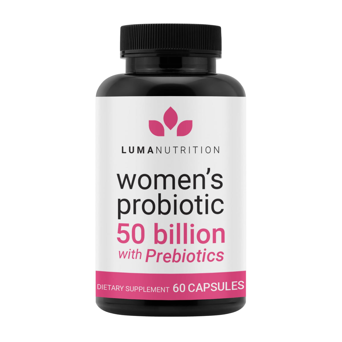 Bottle of Luma Nutrition Probiotics for Women with Prebiotics, 60 capsules