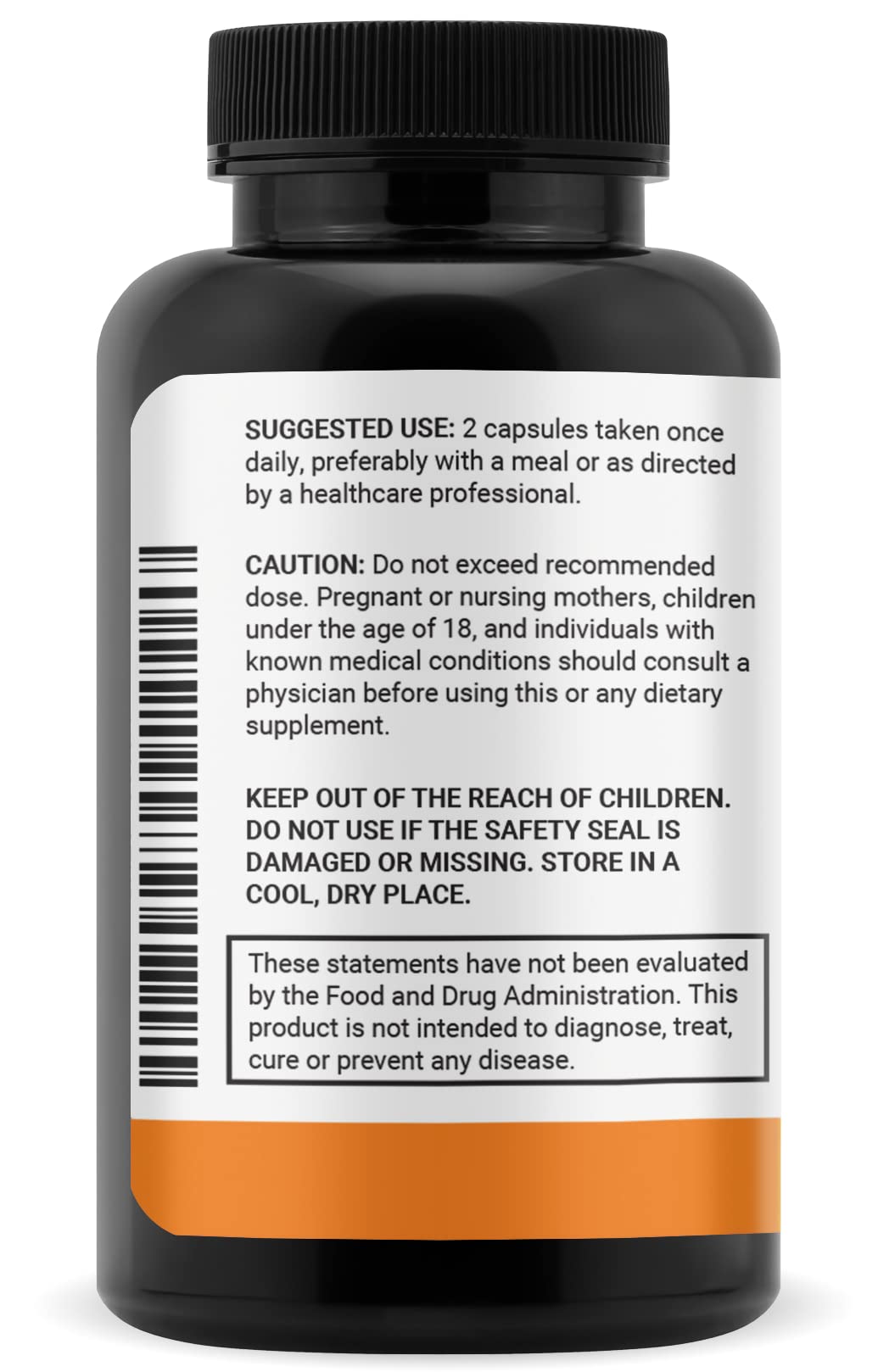 Close-up of two capsules showing 500mg dose per serving