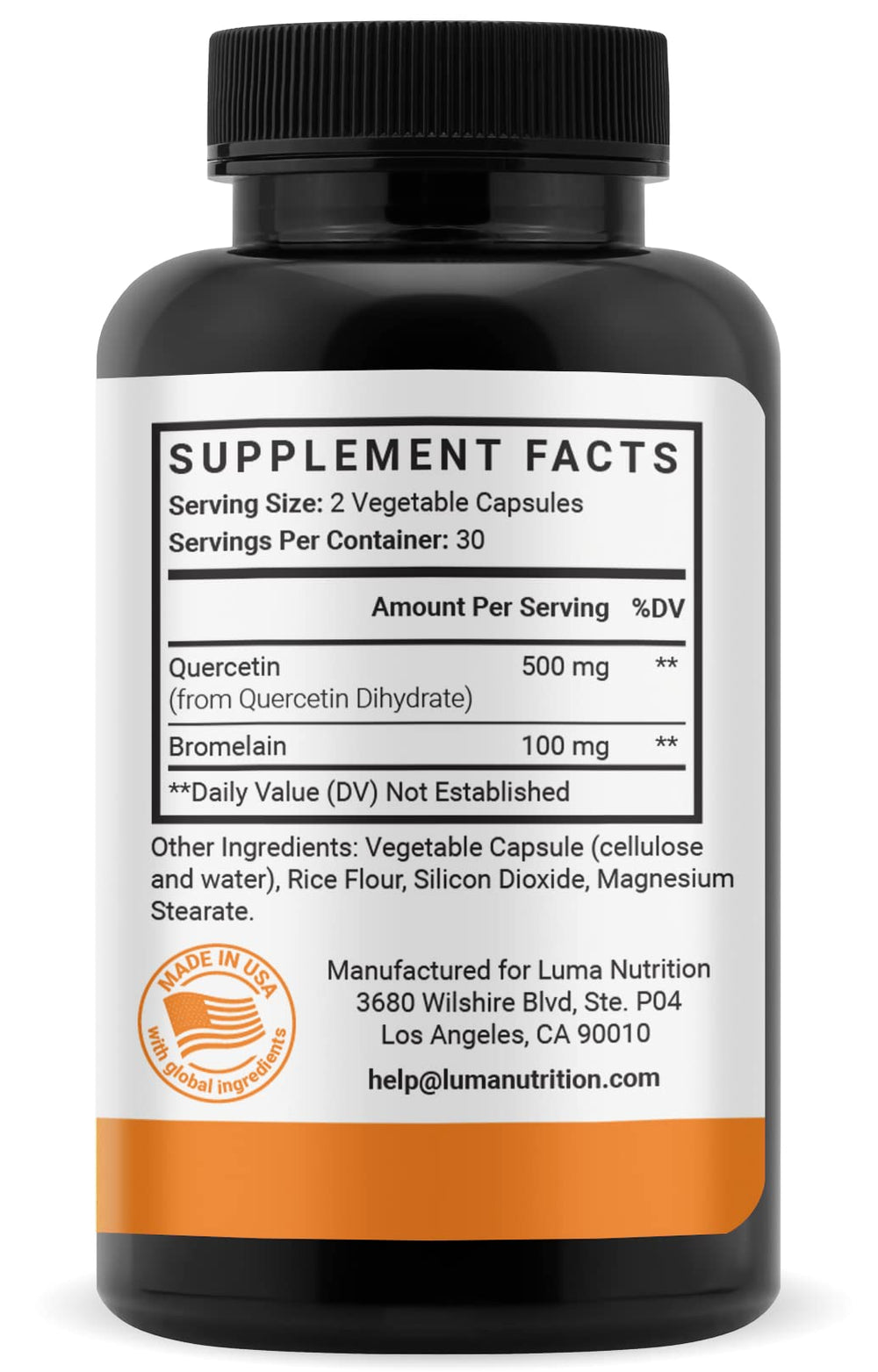 USA-made veteran-owned Luma Quercetin supplement packaging