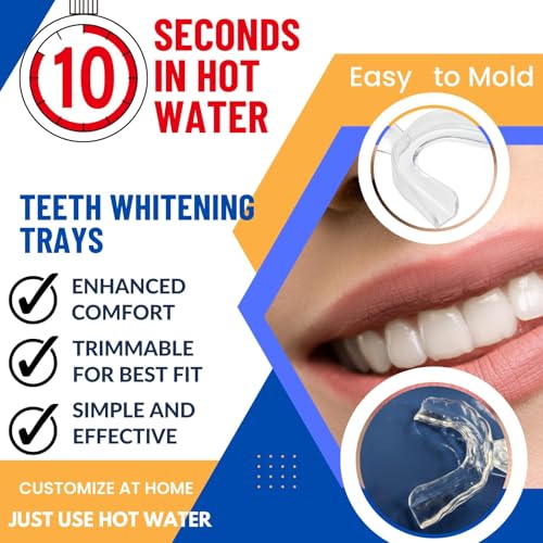 4 whitening trays displayed for whitening kit