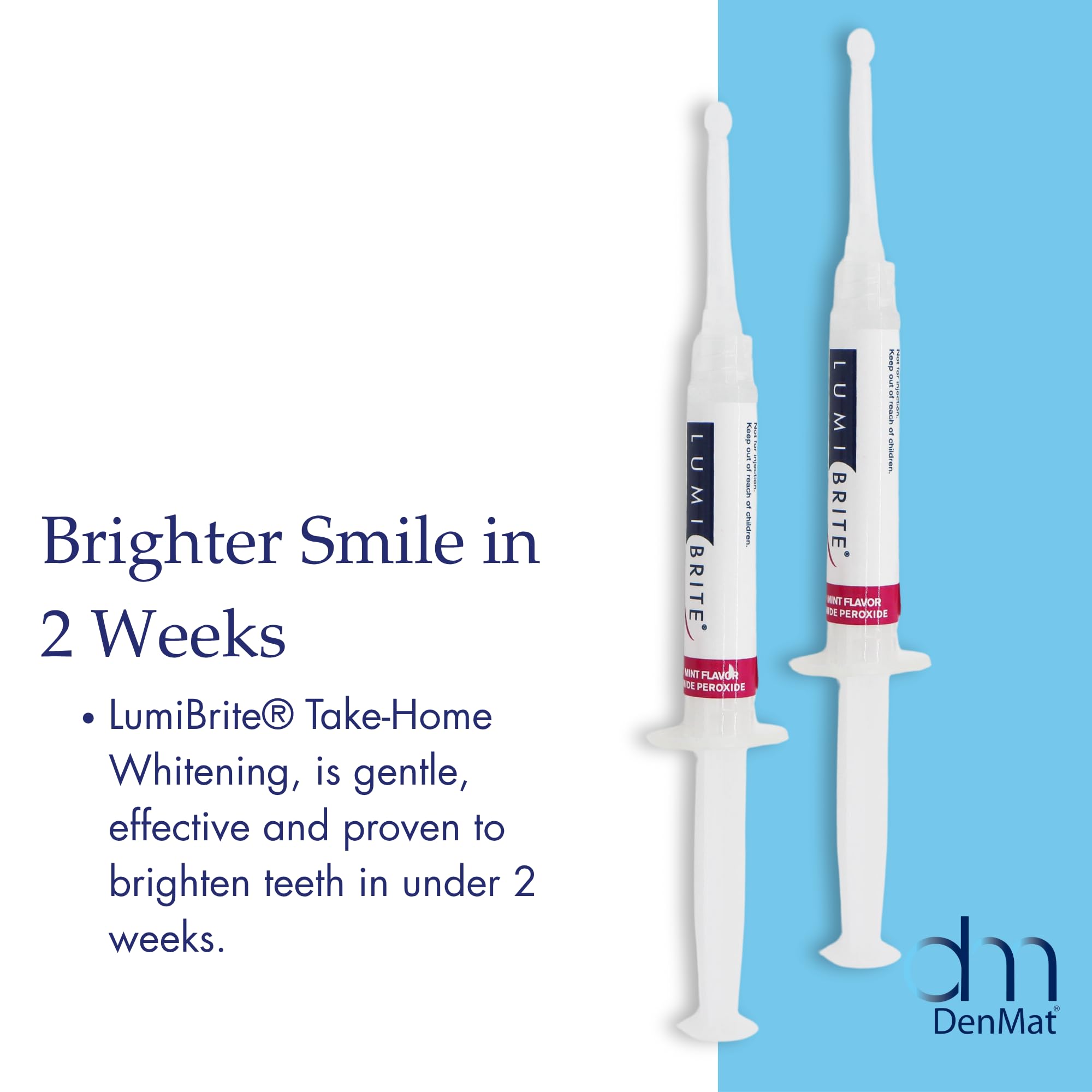 Four LumiBrite whitening gel syringes in mint flavor (2.5 mL each)