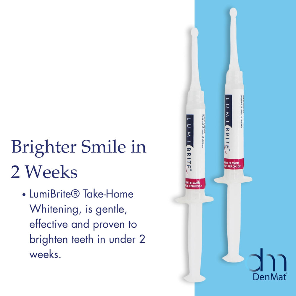 Four LumiBrite whitening gel syringes in mint flavor (2.5 mL each)