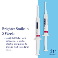 Four LumiBrite whitening gel syringes in mint flavor (2.5 mL each)