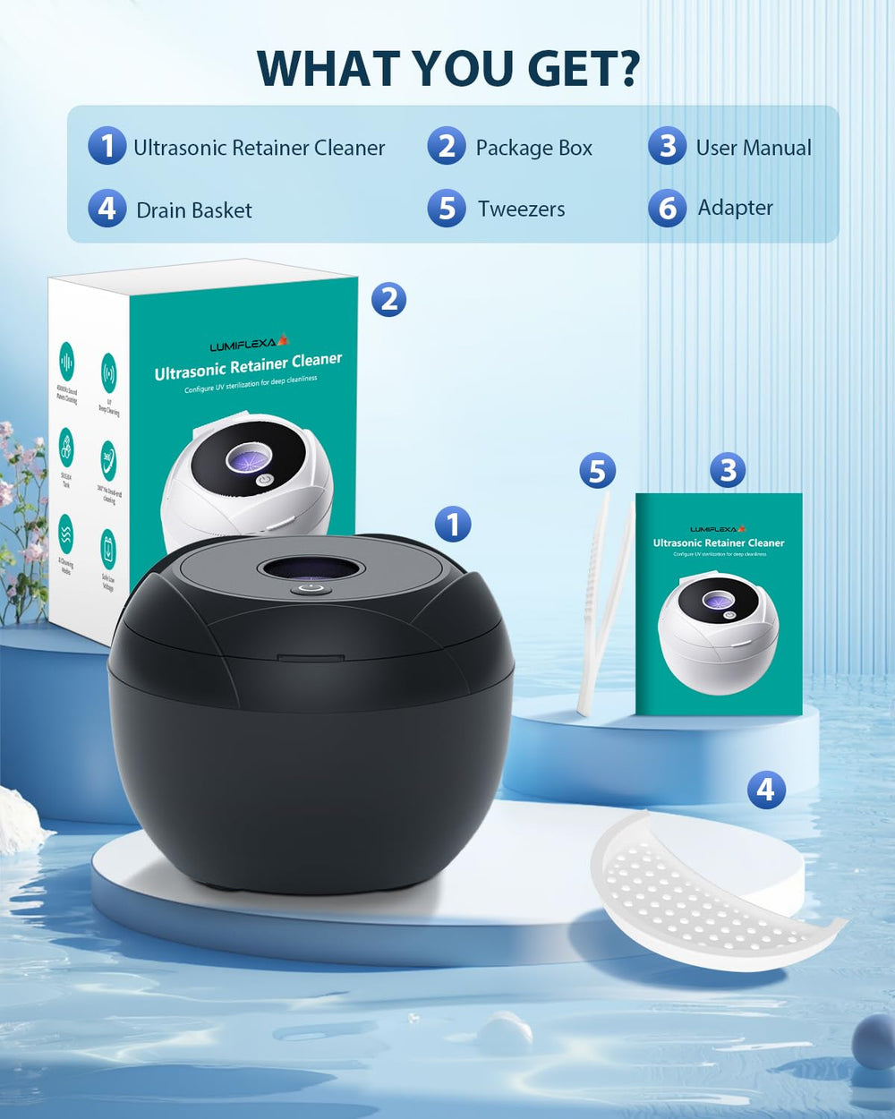 Safety notes and usage instructions for Lumiflexa cleaner