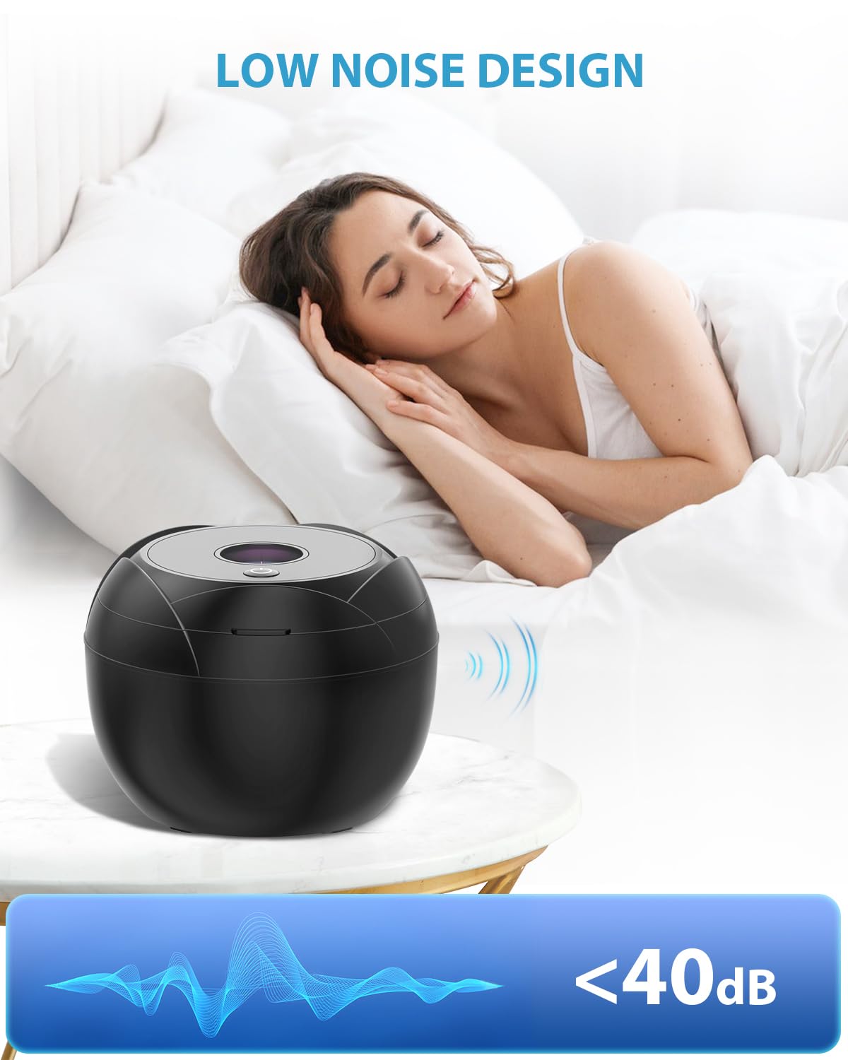 Quiet operation under 45 decibels for night use